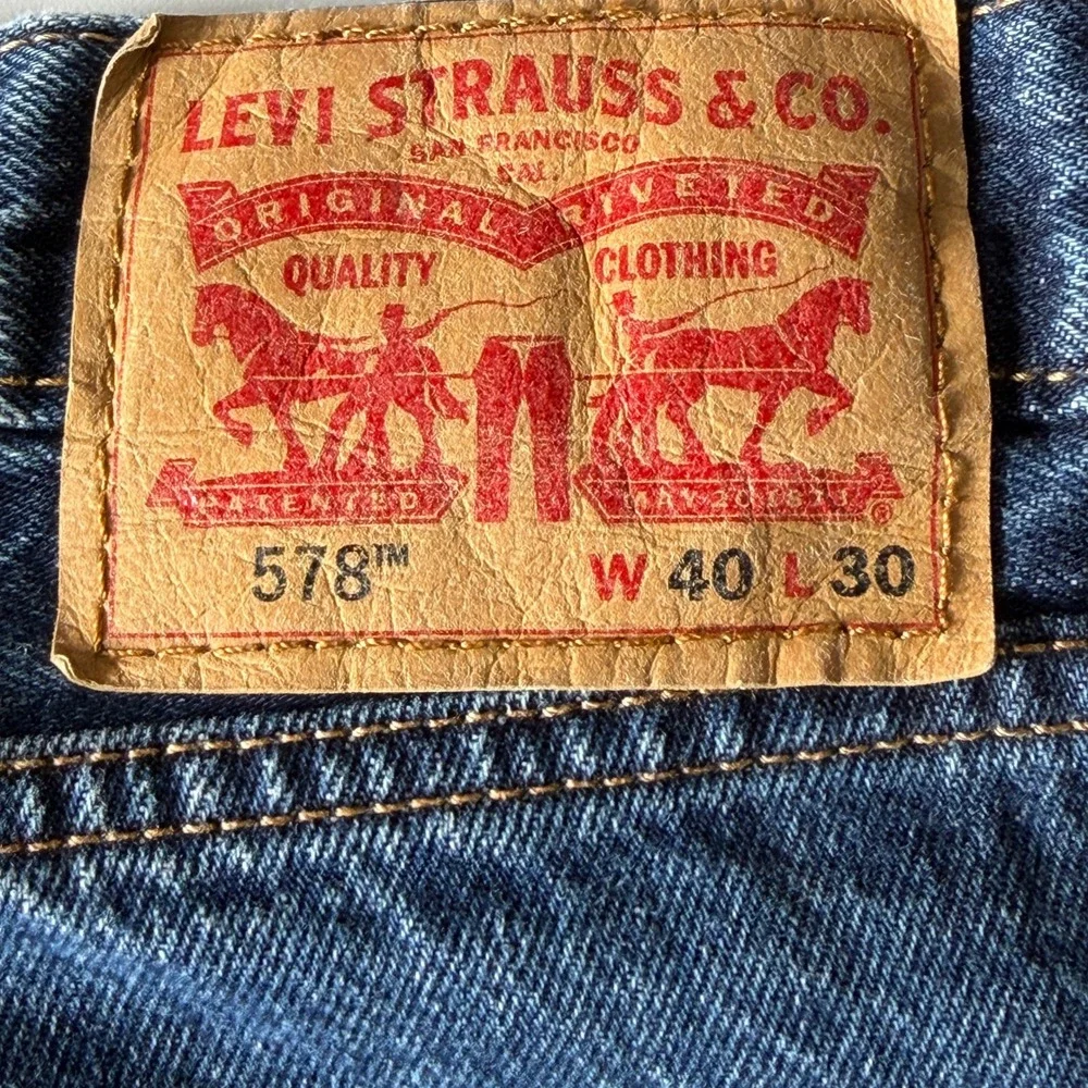 Levis 578 Loose Fit Jeans Mens 40x29 Dark Wash Baggy Wide Leg Denim Blue